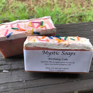 Sweet Vanilla Birthday Cake bar soap - 100% Vegan & Cruelty Free